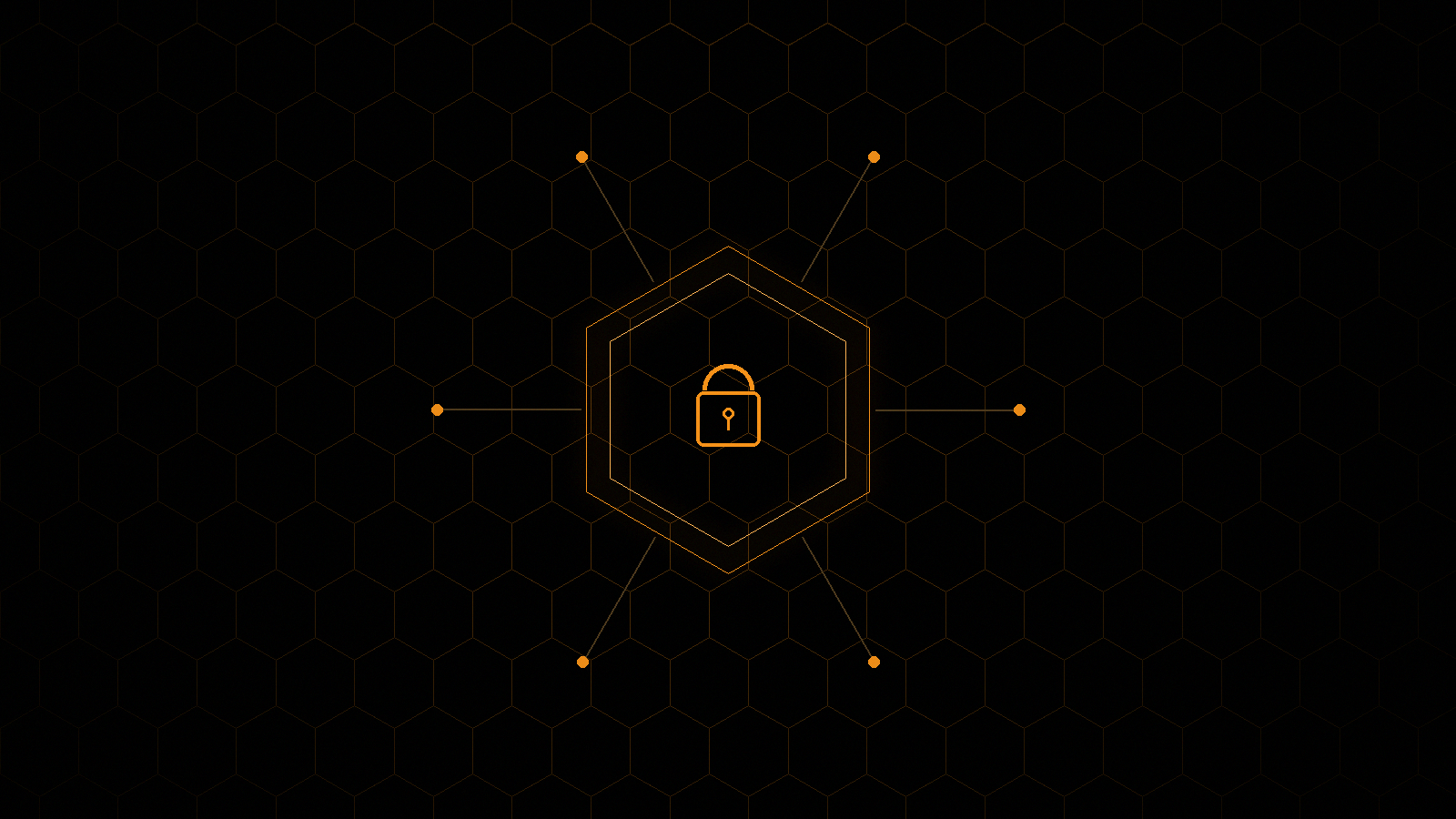 Hexagonal security node with lock